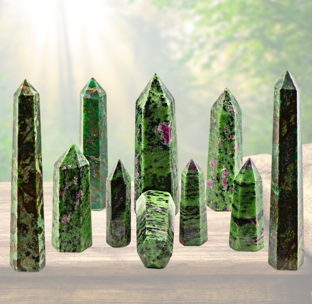 RUBY IN ZOISITE TOWER MASTER HEALER ENERGY GENERATOR  M