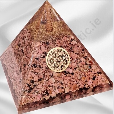 Rhodonite Orgone Pyramid Large AAA Quality 