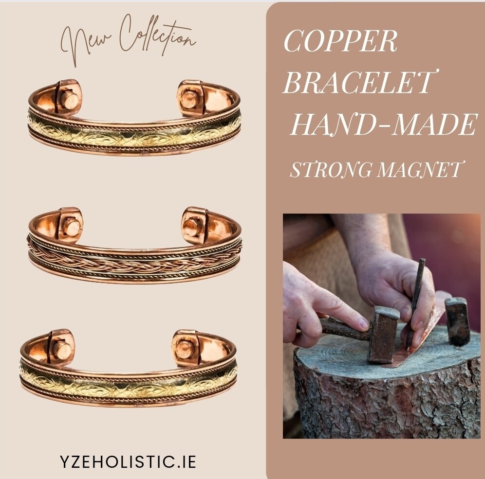 Copper Bracelet Handmade Strong Real Magnet (various styles)