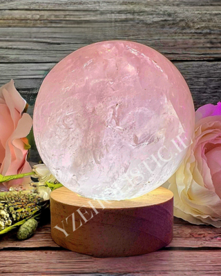 Clear Rock Quartz Crystal Sphere Lamp LED USB XL 90mm