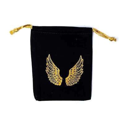 Velvet pouch angel wings crystals tarot storage gift bag