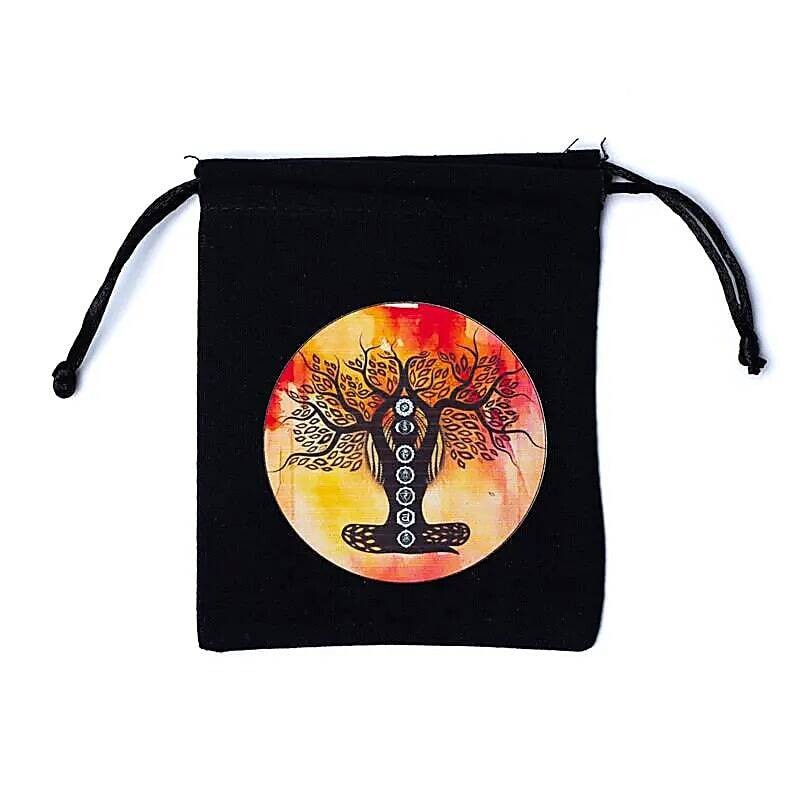Cotton pouch Tree of Life black