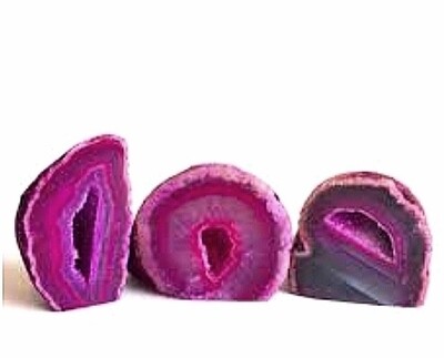 Agate Crystal Geode Polished (Pink) Natural Stone 