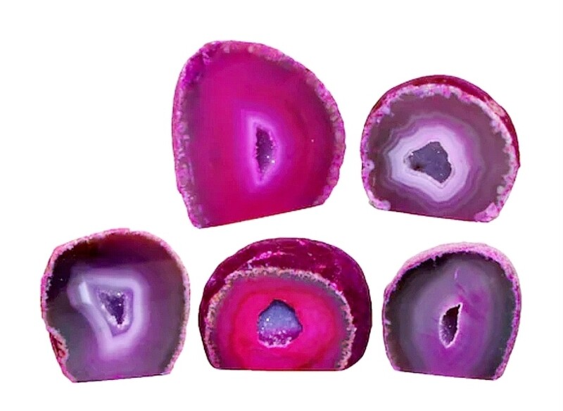 Agate Crystal Geode Polished (Pink) Natural Stone 