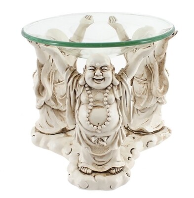 Buddha Oil Wax Aroma Burner Laughing Buddha Happy Fortune Figurine Large