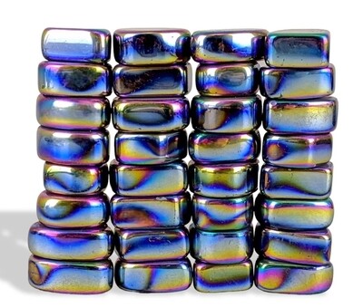 Magnetic Hematite Titanium Aura Electroplated Gemstones Titanium Aura Quartz ×2 pcs 