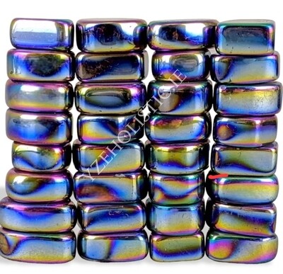 Magnetic Hematite Titanium Aura Electroplated Gemstones Titanium Aura Quartz ×2 pcs 