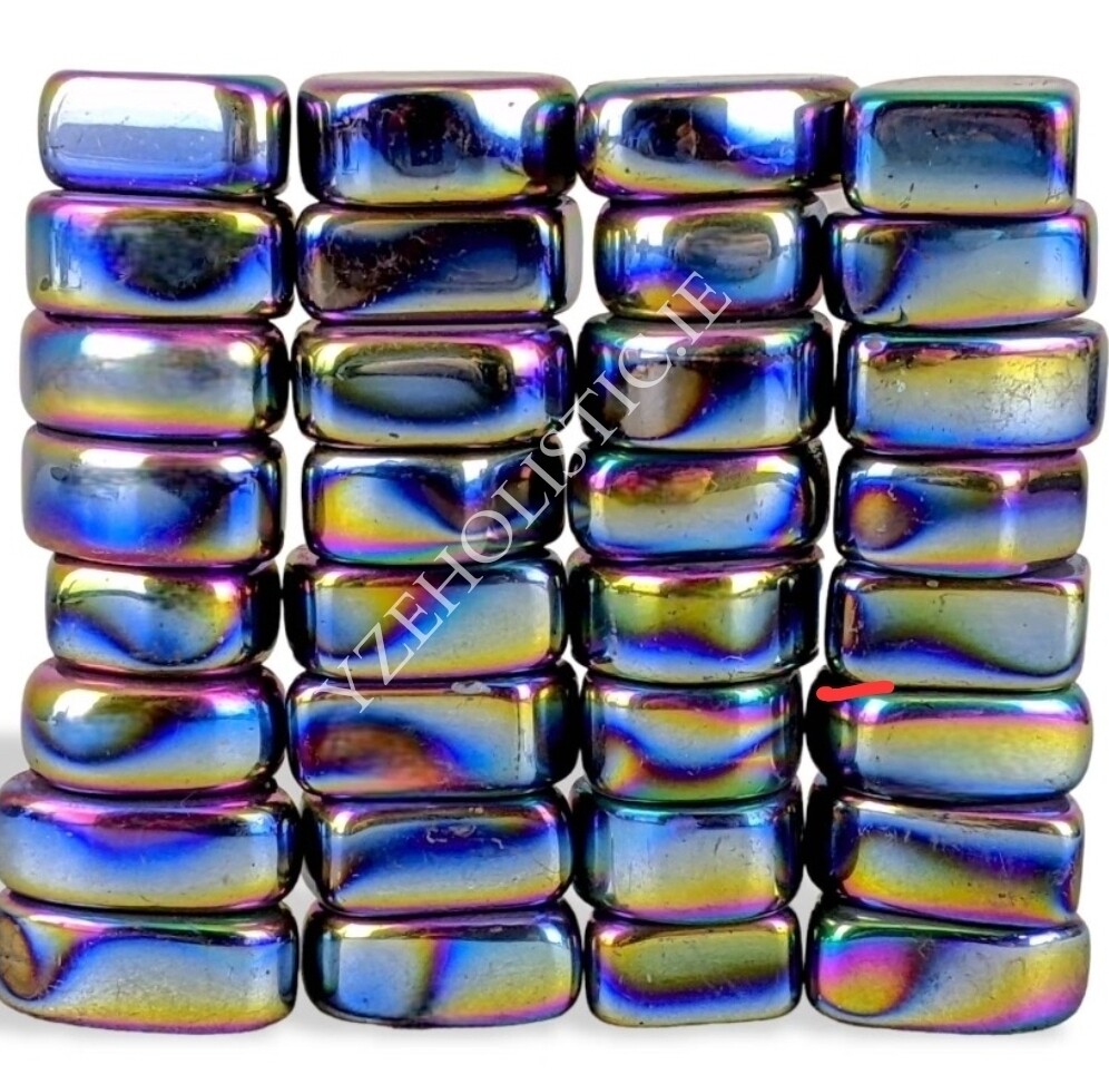 Magnetic Hematite Titanium Aura Electroplated Gemstones Titanium Aura Quartz ×2 pcs 