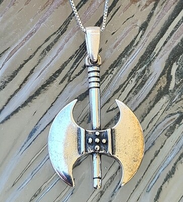 Viking Axe |Thor&#39;s Hammer Pendant 925 Sterling Silver Necklace Celtic 
