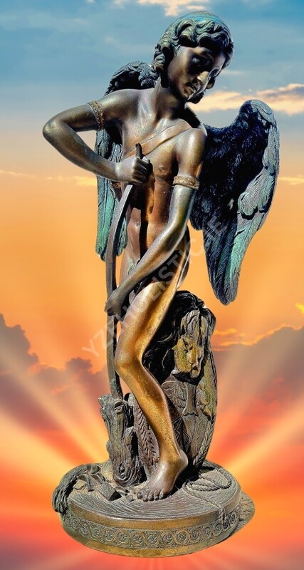 MAIL IPOS FALLEN ANGEL BRONZE FIGURINE VINTAGE COLLECTABLE 3D STAND XLARGE 
