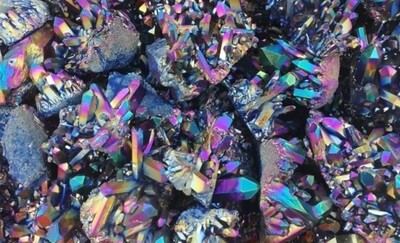 Titanium Aura Quartz Druzy Crystal Multicolour Loveliome Stone 