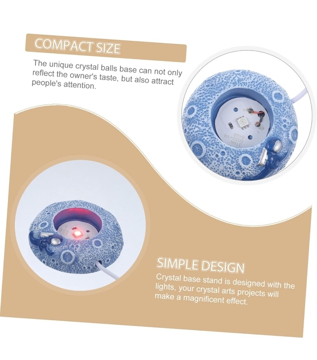 Crystal Ball Base Night Led Astronaut Display Sphere Stand Night Light Lamp