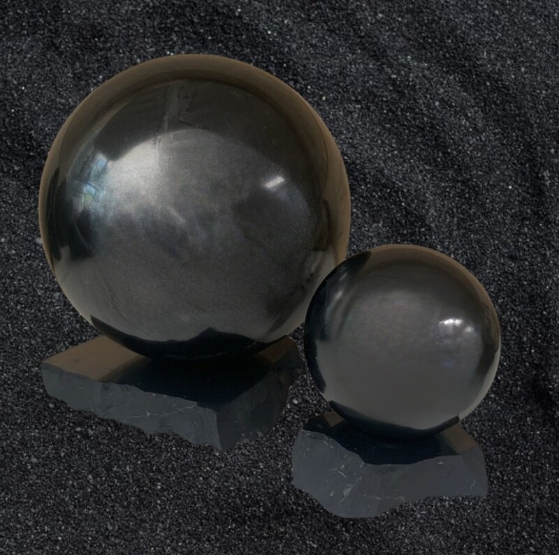 Shungite Sphere 100% natural stone protection against EMF radiation and other harmful influences 