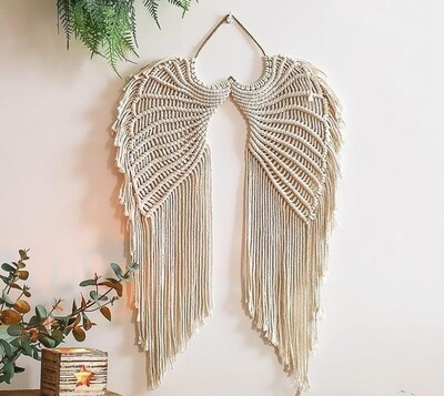 Angel Wings Woven Wall Tapestry Macramé Angel Wings Woven Wall Tapestry Macramé Dreamcatcher – Bohemian Braided Cotton Rope Wall Decor