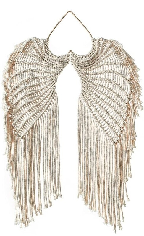 Angel Wings Woven Wall Tapestry Macramé Angel Wings Woven Wall Tapestry Macramé Dreamcatcher – Bohemian Braided Cotton Rope Wall Decor