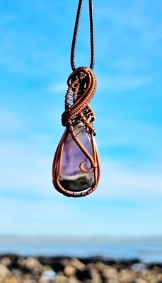Chevron Amethyst Pendant Necklace  