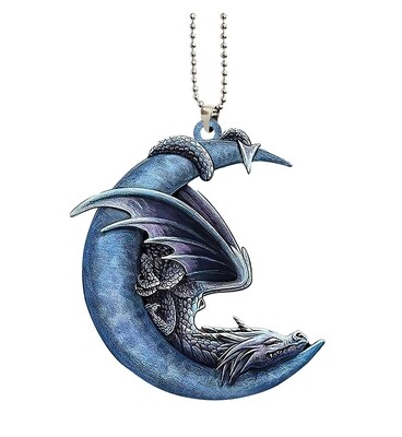 Moon and Dragon Pendant Cartoon Ornament Acrylic