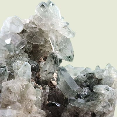 Vesuvianute (Idocrase) Crystal Quartz Cluster 