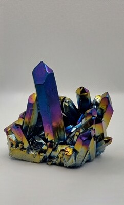 TITANIUM AURA LEMURIAN CRYSTAL CLUSTER LARGE LOVELIOME NATURAL STONE 