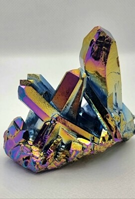 TITANIUM AURA LEMURIAN CRYSTAL CLUSTER LOVELIOME NATURAL STONE M
