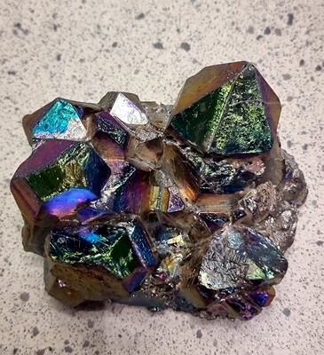 Titanium Aura Quartz Rainbow Druzy Crystal Loveliome Natural Stone Large 