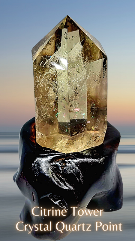 Citrine Crystal Tower Quartz Master Healer Point Natural Stone Obelisk Double Terminated Quartz 