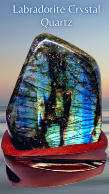 Labradorite Crystal Quartz Free Stand 