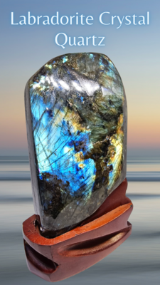 Labradorite Crystal Quartz Free Stand