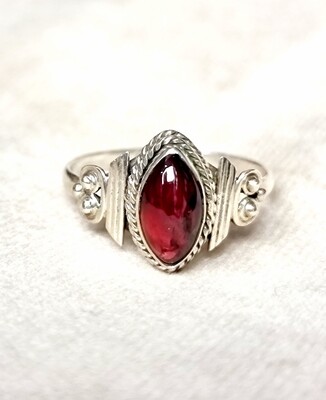 Garnet Crystal Gemstone Ring 