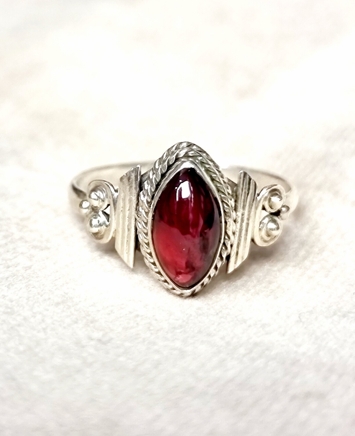 Garnet Crystal Gemstone Ring 