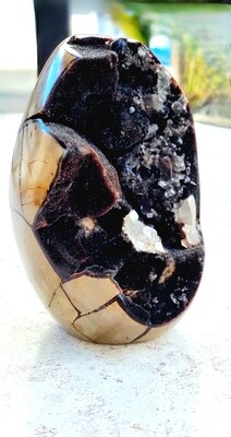 Serpentine Geode Crystal Druzy Cave Egg Brown Large Genuine Stone Specimen