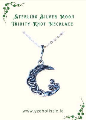 Moon Trinity Knot Sterling Silver Pendant Necklace