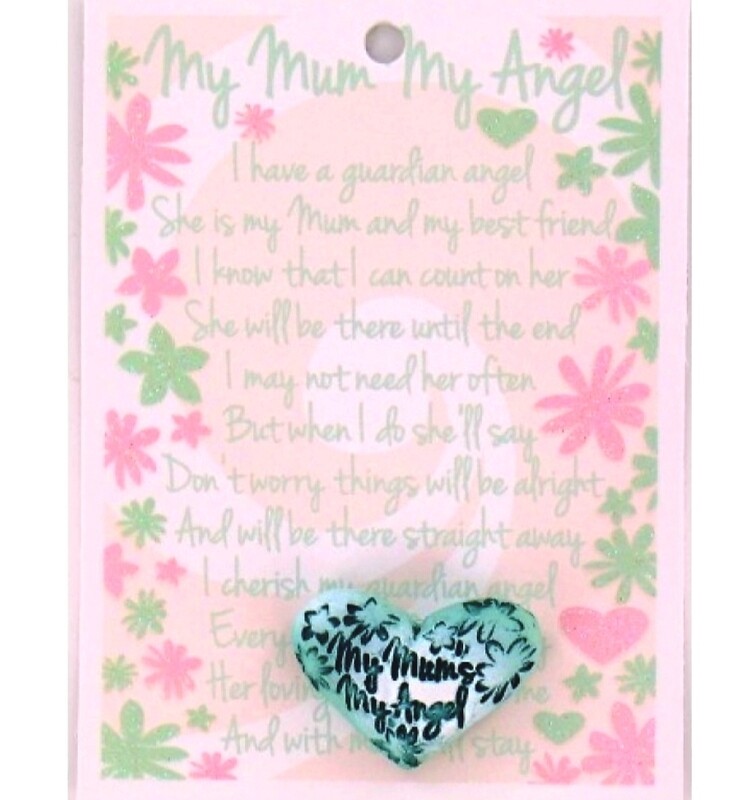 " My Daughter My Angel / My Mum My Angel " message note magnetic stone