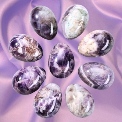 Amethyst Crystal Egg Chevron Amethyst Natural Stone Carving