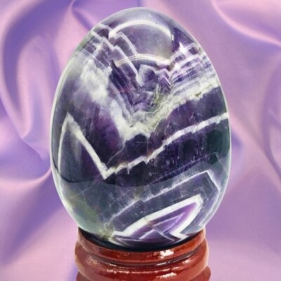 Amethyst Crystal Egg Chevron Amethyst Natural Stone Carving 