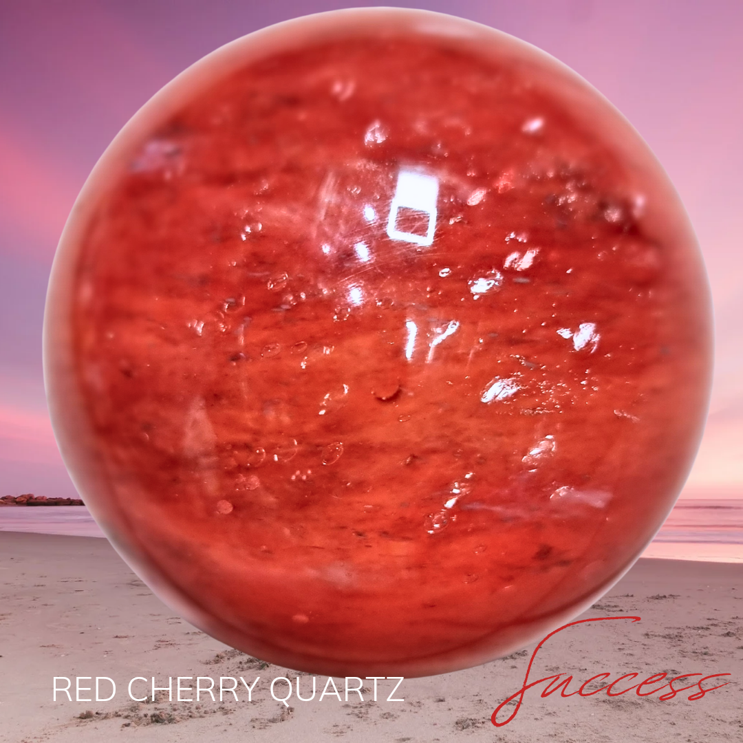 Red Cherry Quartz Sphere Crystal Large