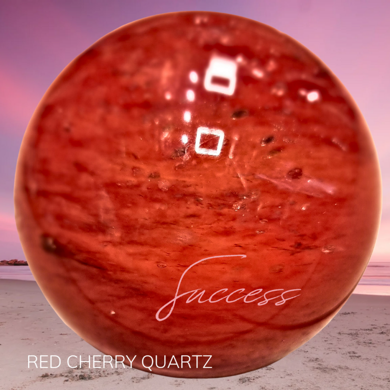Red Cherry Quartz Sphere Crystal Large
