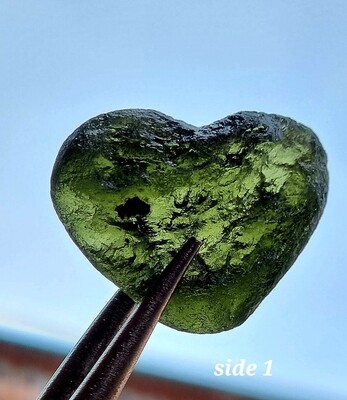 Moldavite Crystal Tektites Heart Shape 