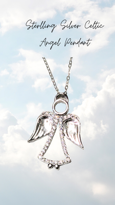 Angel Crystal 925 Sterling Silver Pendant Necklace 