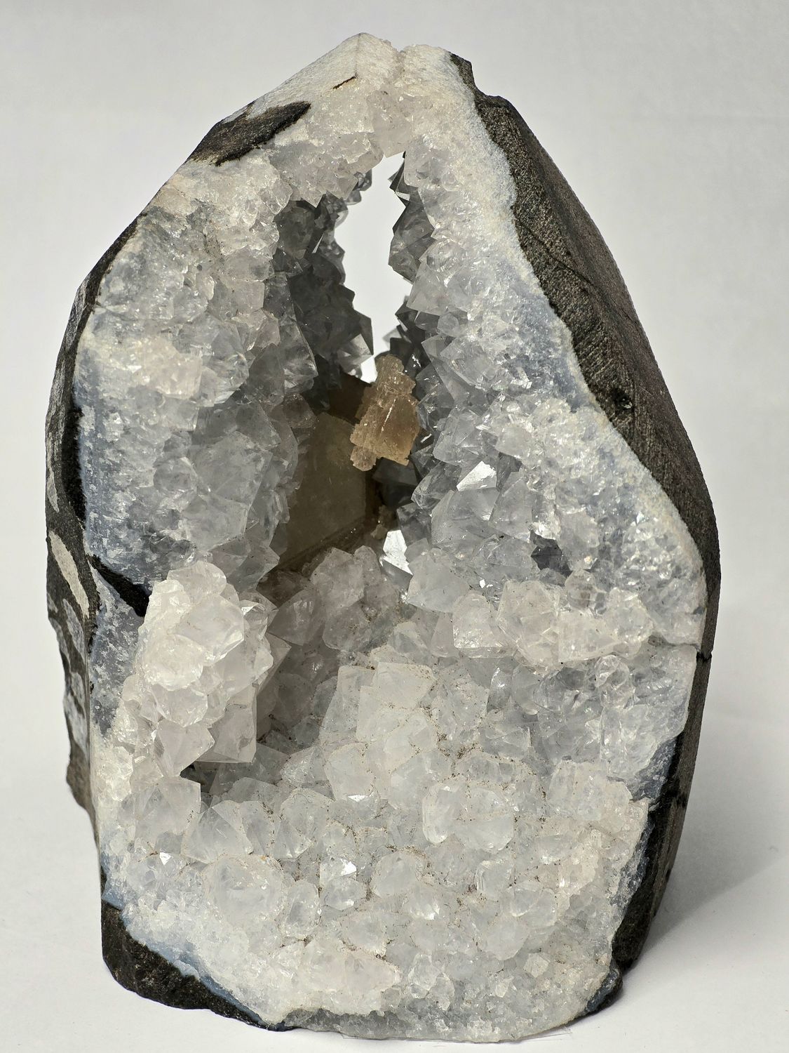 Apophyllite with Clear Rock Quartz Infusions Cluster Crystal Geode 