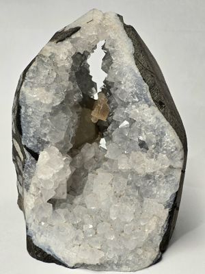 Apophyllite with Clear Rock Quartz Infusions Cluster Crystal Geode 
