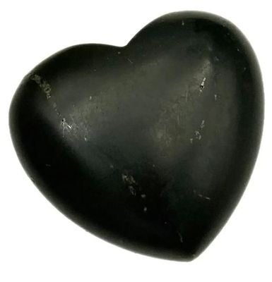 Shungite Stone Heart Shape Carving Black Tumbled Crystal EMF protector