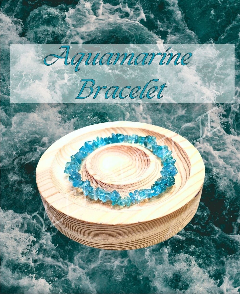 AQUAMARINE BLUE CPIP CRYSTAL BRACELET +-5-7mm 