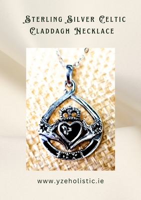 Sterling Silver Claddagh Celtic Heart Pendant Necklace 