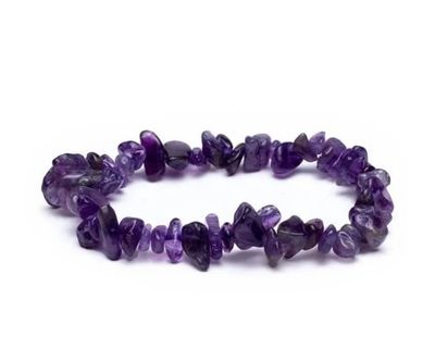 Amethyst Chip Crystal Elastic Bracelet 