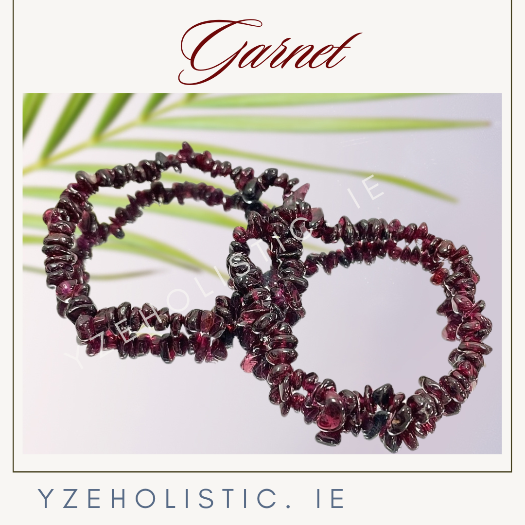 Garnet chip crystal bracelet elastic 
