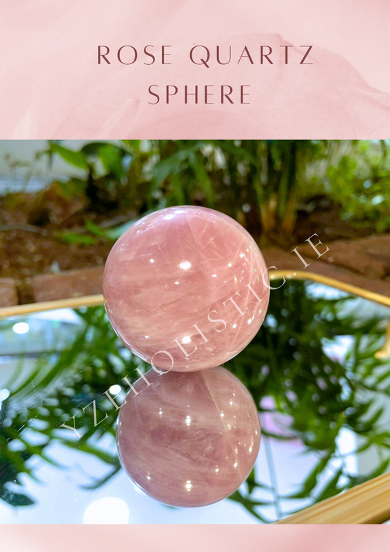 ROSE CRYSTAL QUARTZ  SPHERE "UNCONDITIONAL LOVE CRYSTAL" S, L, M, XL