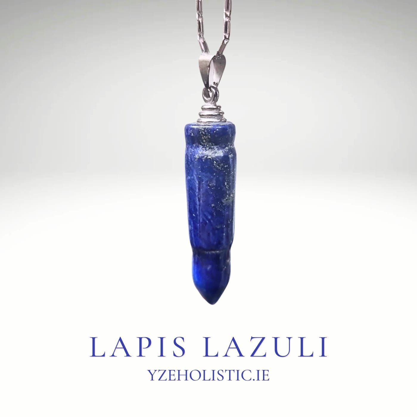 Lapis Lazuli Natural Crystal Pendant Point Bullet Necklace
