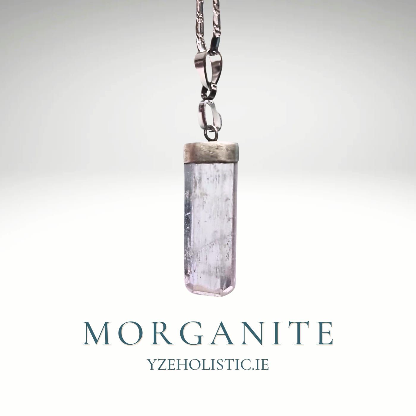Pink Morganite Crystal Pendant Necklace