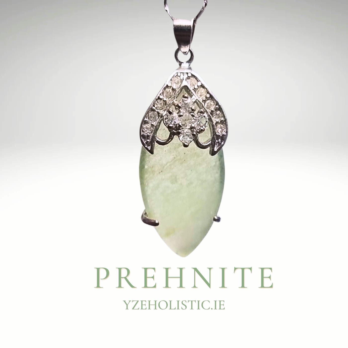 Green Prehnite Crystal Pendant Necklace